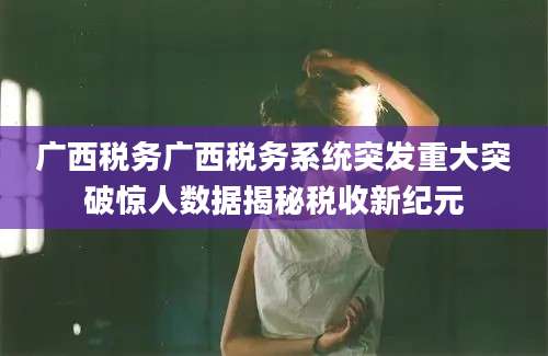广西税务广西税务系统突发重大突破惊人数据揭秘税收新纪元