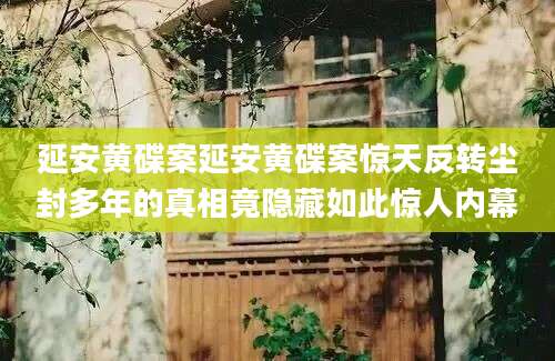延安黄碟案延安黄碟案惊天反转尘封多年的真相竟隐藏如此惊人内幕