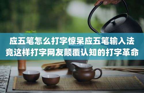 应五笔怎么打字惊呆应五笔输入法竟这样打字网友颠覆认知的打字革命