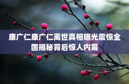 康广仁康广仁离世真相曝光震惊全国揭秘背后惊人内幕
