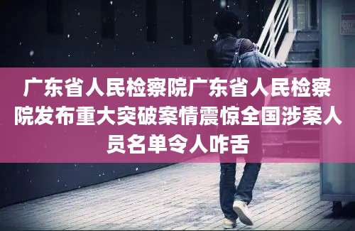 广东省人民检察院广东省人民检察院发布重大突破案情震惊全国涉案人员名单令人咋舌