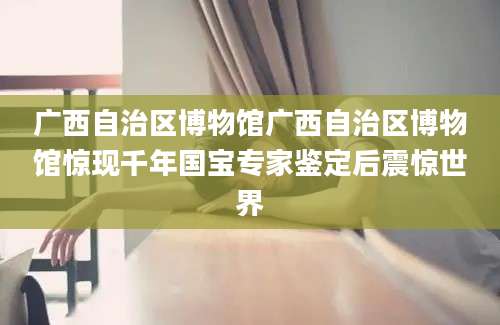 广西自治区博物馆广西自治区博物馆惊现千年国宝专家鉴定后震惊世界