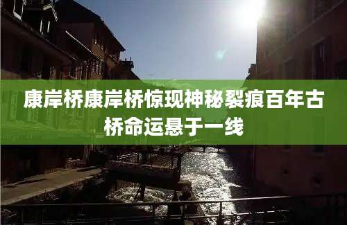 康岸桥康岸桥惊现神秘裂痕百年古桥命运悬于一线