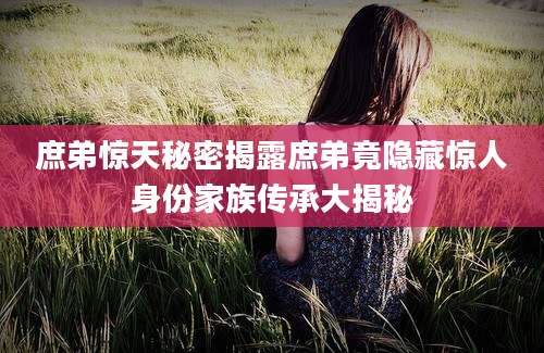 庶弟惊天秘密揭露庶弟竟隐藏惊人身份家族传承大揭秘