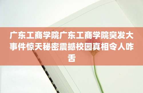 广东工商学院广东工商学院突发大事件惊天秘密震撼校园真相令人咋舌