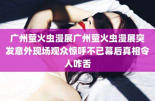 广州萤火虫漫展广州萤火虫漫展突发意外现场观众惊呼不已幕后真相令人咋舌