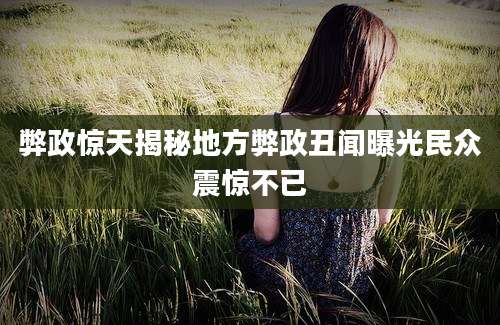 弊政惊天揭秘地方弊政丑闻曝光民众震惊不已