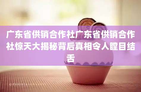 广东省供销合作社广东省供销合作社惊天大揭秘背后真相令人瞠目结舌