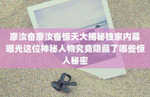 廖汝奋廖汝奋惊天大揭秘独家内幕曝光这位神秘人物究竟隐藏了哪些惊人秘密