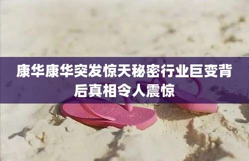 康华康华突发惊天秘密行业巨变背后真相令人震惊