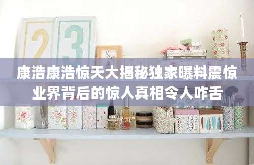 康浩康浩惊天大揭秘独家曝料震惊业界背后的惊人真相令人咋舌