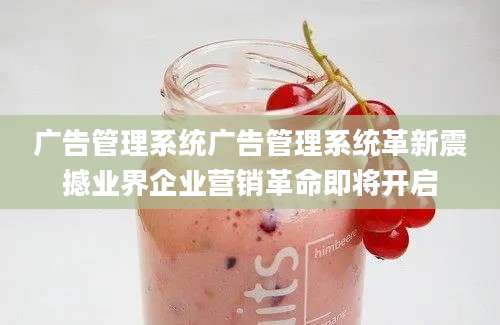广告管理系统广告管理系统革新震撼业界企业营销革命即将开启