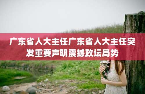 广东省人大主任广东省人大主任突发重要声明震撼政坛局势