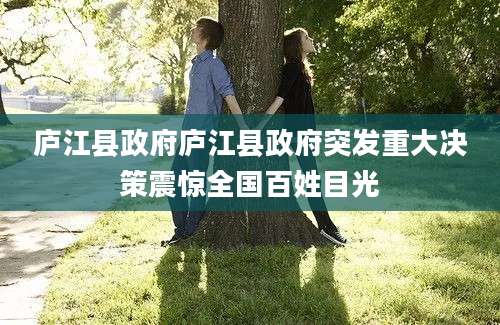 庐江县政府庐江县政府突发重大决策震惊全国百姓目光