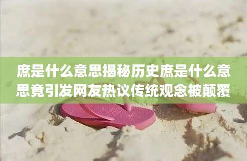 庶是什么意思揭秘历史庶是什么意思竟引发网友热议传统观念被颠覆