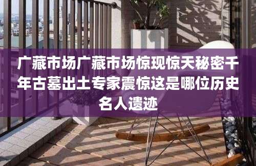 广藏市场广藏市场惊现惊天秘密千年古墓出土专家震惊这是哪位历史名人遗迹