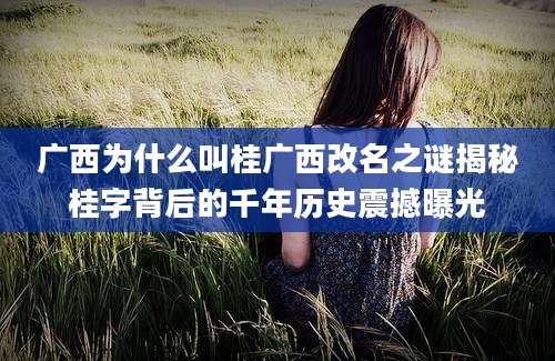 广西为什么叫桂广西改名之谜揭秘桂字背后的千年历史震撼曝光