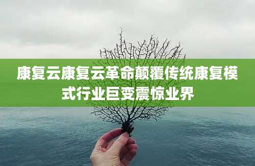 康复云康复云革命颠覆传统康复模式行业巨变震惊业界