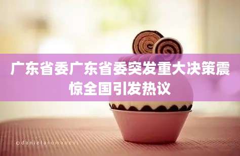 广东省委广东省委突发重大决策震惊全国引发热议