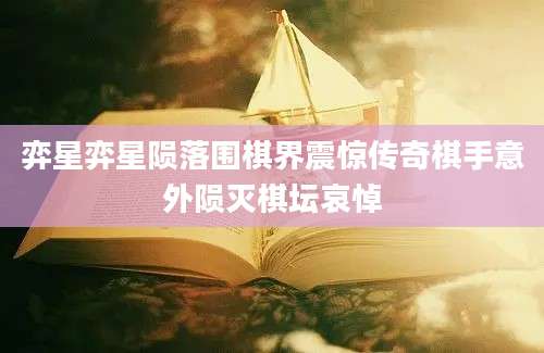 弈星弈星陨落围棋界震惊传奇棋手意外陨灭棋坛哀悼