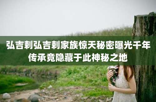 弘吉剌弘吉剌家族惊天秘密曝光千年传承竟隐藏于此神秘之地