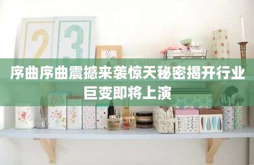 序曲序曲震撼来袭惊天秘密揭开行业巨变即将上演
