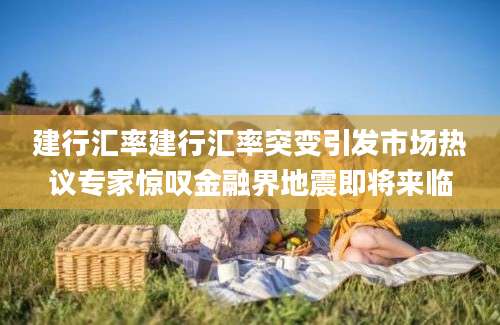 建行汇率建行汇率突变引发市场热议专家惊叹金融界地震即将来临