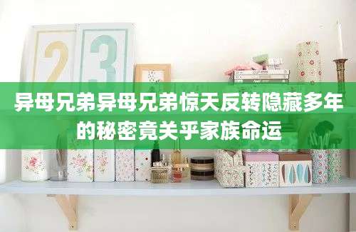 异母兄弟异母兄弟惊天反转隐藏多年的秘密竟关乎家族命运