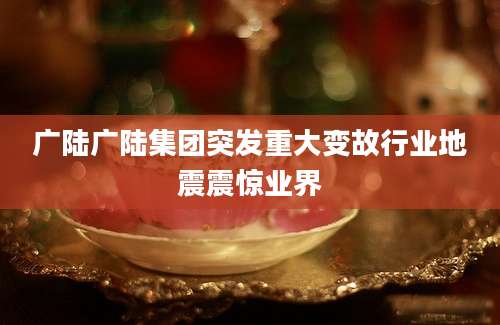 广陆广陆集团突发重大变故行业地震震惊业界