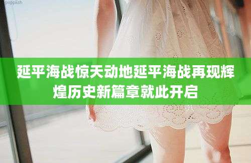 延平海战惊天动地延平海战再现辉煌历史新篇章就此开启