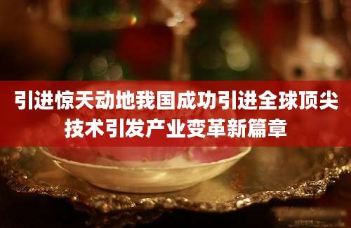 引进惊天动地我国成功引进全球顶尖技术引发产业变革新篇章