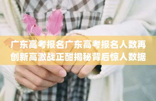 广东高考报名广东高考报名人数再创新高激战正酣揭秘背后惊人数据