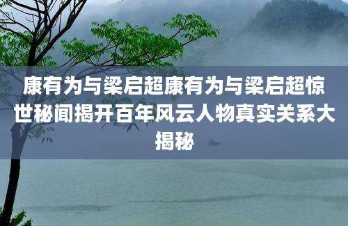 康有为与梁启超康有为与梁启超惊世秘闻揭开百年风云人物真实关系大揭秘