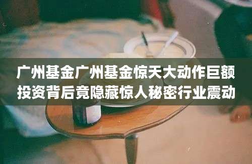 广州基金广州基金惊天大动作巨额投资背后竟隐藏惊人秘密行业震动