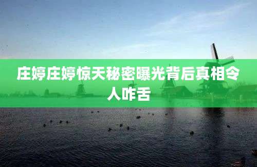 庄婷庄婷惊天秘密曝光背后真相令人咋舌
