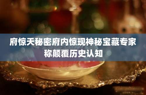 府惊天秘密府内惊现神秘宝藏专家称颠覆历史认知