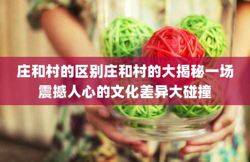 庄和村的区别庄和村的大揭秘一场震撼人心的文化差异大碰撞