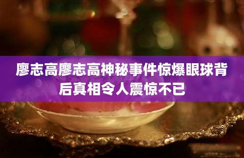 廖志高廖志高神秘事件惊爆眼球背后真相令人震惊不已