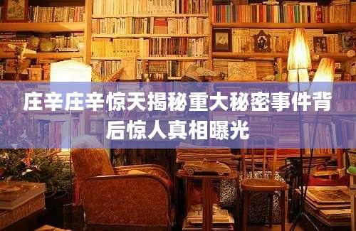 庄辛庄辛惊天揭秘重大秘密事件背后惊人真相曝光