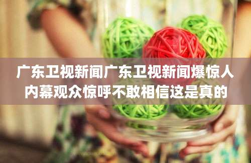 广东卫视新闻广东卫视新闻爆惊人内幕观众惊呼不敢相信这是真的
