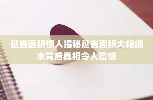 延吉面积惊人揭秘延吉面积大幅缩水背后真相令人震惊