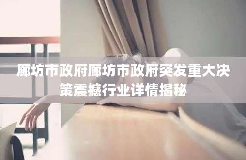 廊坊市政府廊坊市政府突发重大决策震撼行业详情揭秘