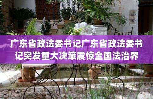 广东省政法委书记广东省政法委书记突发重大决策震惊全国法治界