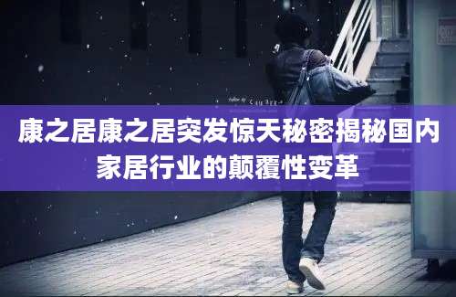 康之居康之居突发惊天秘密揭秘国内家居行业的颠覆性变革