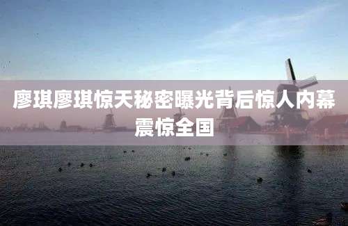 廖琪廖琪惊天秘密曝光背后惊人内幕震惊全国
