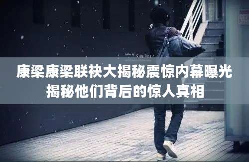 康梁康梁联袂大揭秘震惊内幕曝光揭秘他们背后的惊人真相
