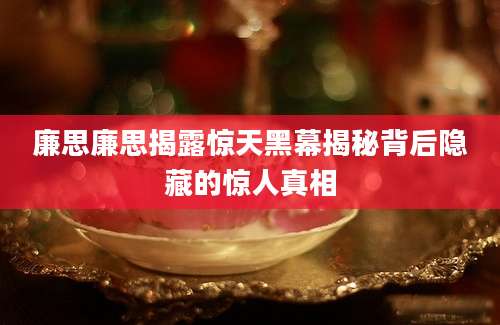 廉思廉思揭露惊天黑幕揭秘背后隐藏的惊人真相
