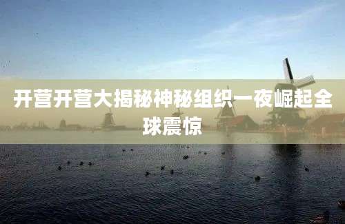 开营开营大揭秘神秘组织一夜崛起全球震惊