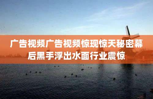 广告视频广告视频惊现惊天秘密幕后黑手浮出水面行业震惊