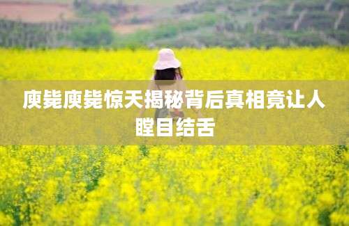 庾毙庾毙惊天揭秘背后真相竟让人瞠目结舌